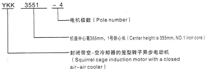 YKK系列(H355-1000)高压YE2-225S-4三相异步电机西安泰富西玛电机型号说明